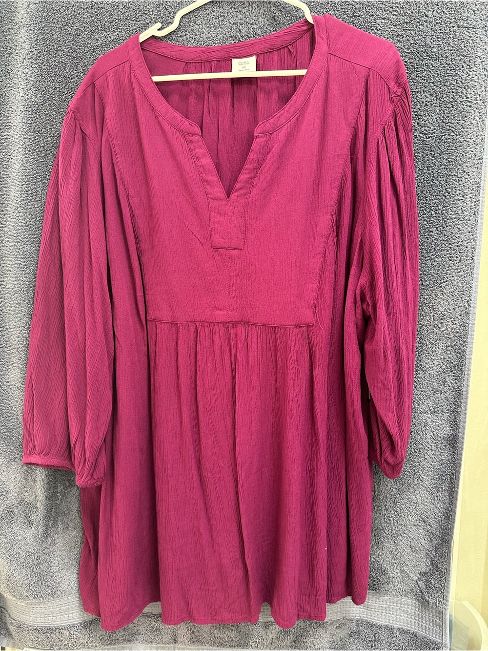 Kohl's Fuchsia Split-Neck Peasant Tunic